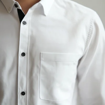 White Plain Shirt with Patch Pocket