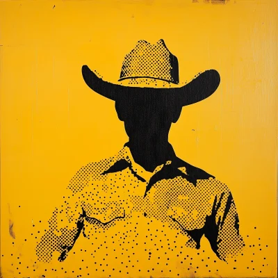 Yellow Cowboy Silhouette