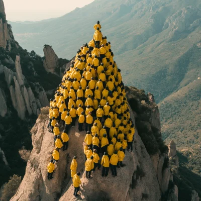 Castellers Formation in Montserrat