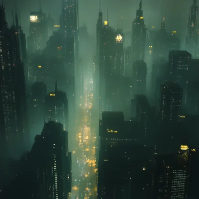 Futuristic Dystopian Skyline