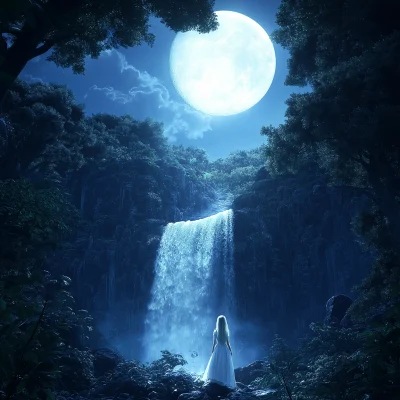 Mystical Forest in Moonlight