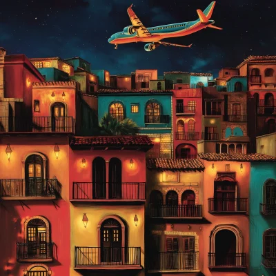 Colorful Latin American Nightscape