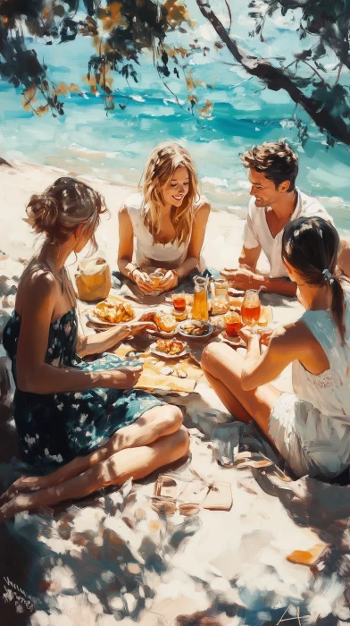 Beach Picnic Family