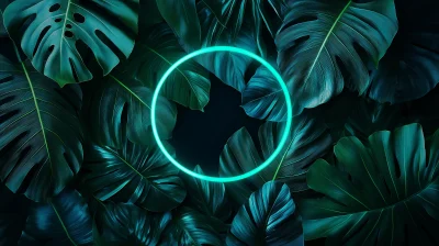 Neon Tropical Leaves