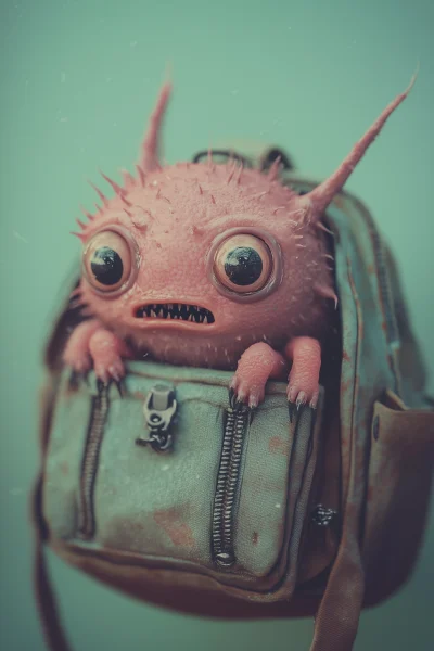 Tiny Backpack Monster