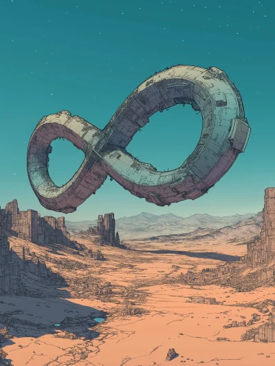 Floating Infinity in Desert Landscape