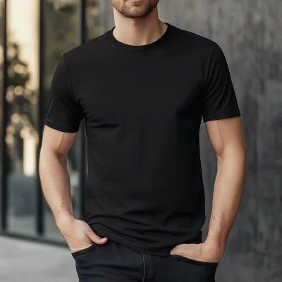 Men’s Black T-Shirt Mockup