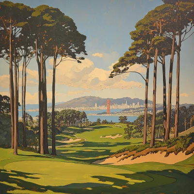 Golf Course Overlooking San Francisco