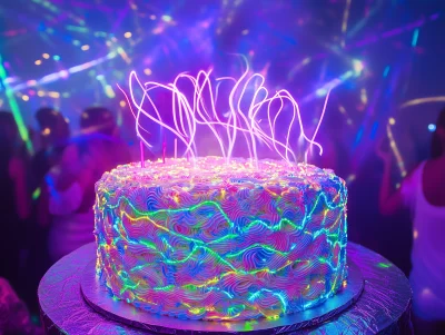 Birthday Cake with Laser Lights