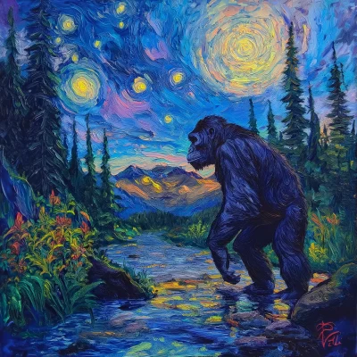 Majestic Ape by the Stream