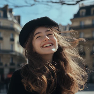 Laughing Girl in Paris