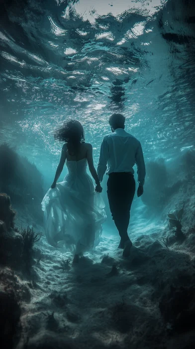 Surreal Underwater Couple