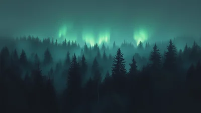 Mystical Foggy Forest