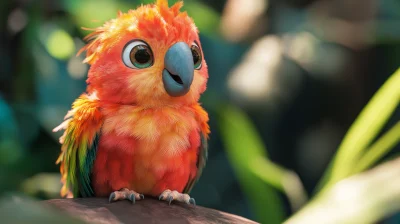 Curious Baby Parrot