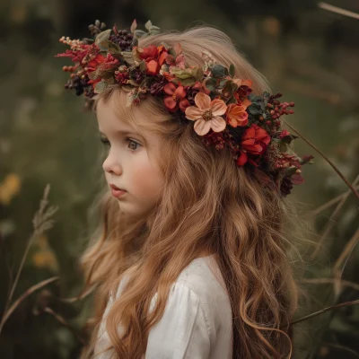 Girl with Floral Wreath