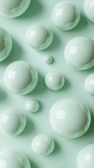 Pastel Green Rubber Balls Background