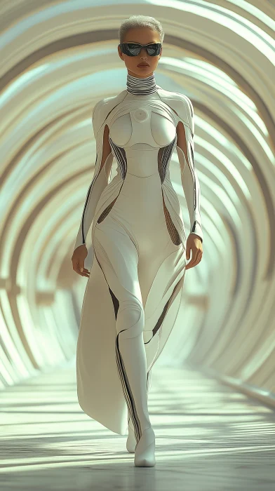 Futuristic Woman in Architectural Fashion