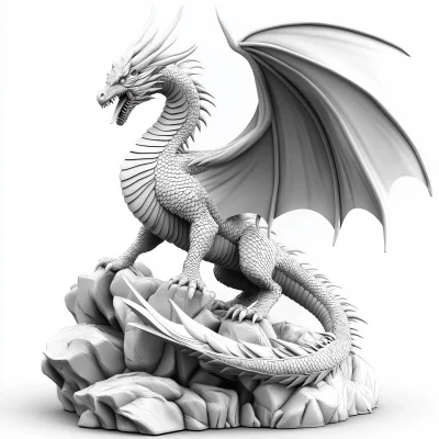 Greyscale Dragon Relief