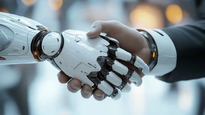 Futuristic Robot Handshake