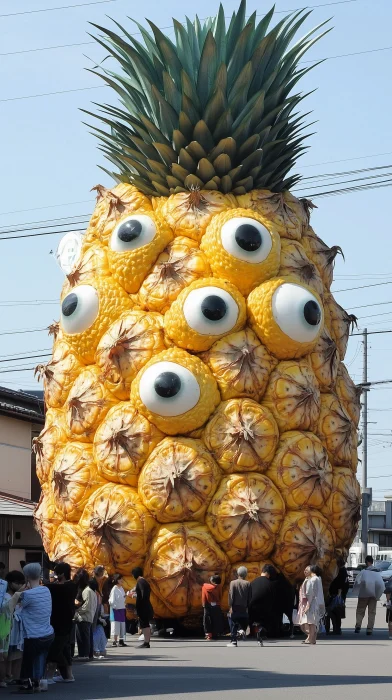 Pineapple Monster in Residential Area