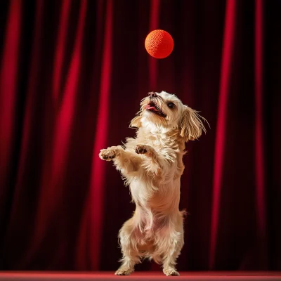 Joyful Dog on Stage