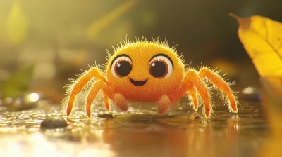 Happy Kid with Spider