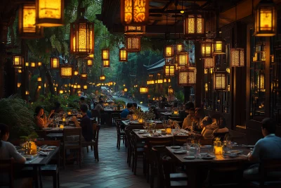 Bustling Thai Restaurant in Bangkok