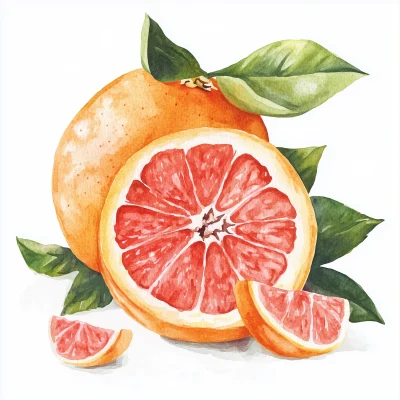 Watercolor Grapefruit