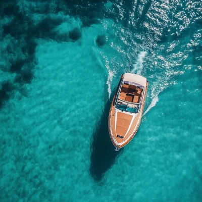 Italian Speedboat on Turquoise Sea