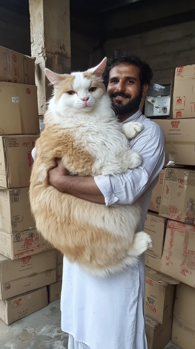 Obese Goat with Owner