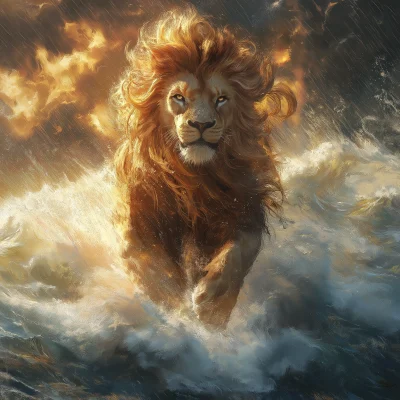 Lion of Judah in a Storm