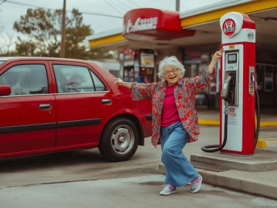 Happy Grandmother Dancing