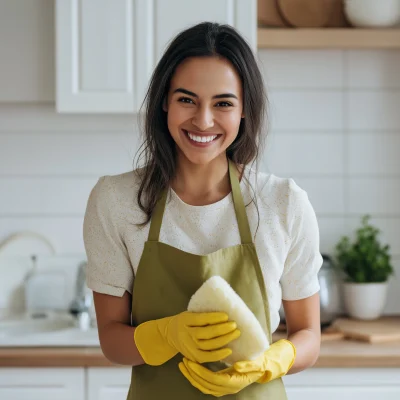 Cheerful Woman in Kitchen