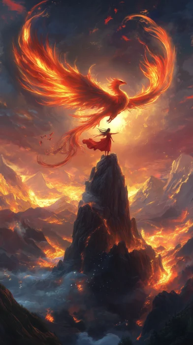 Majestic Phoenix Soaring