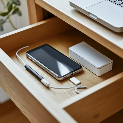 Smartphone in a Desk Drawer