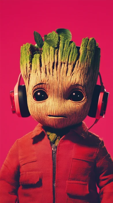 Groot Dancing with Headphones