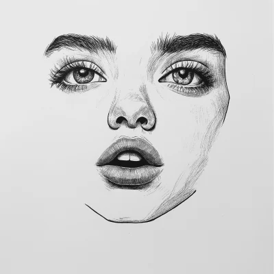 Simple Drawing of a Girl’s Face