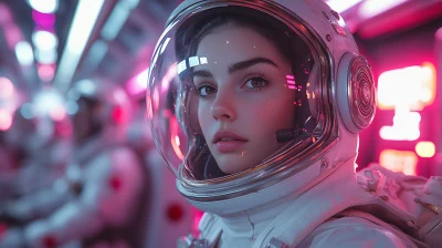 Futuristic Astronauts in Greenhouse