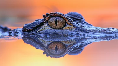 Crocodile Eye Reflection