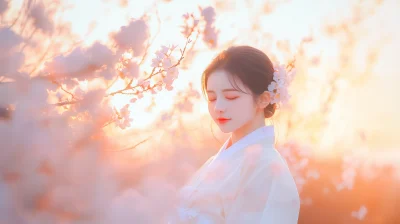 Korean Girl in Sakura