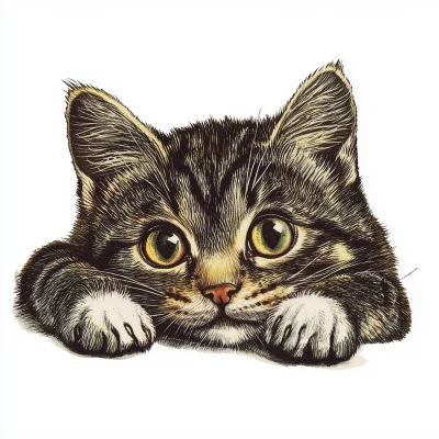 Vintage Cat Drawing