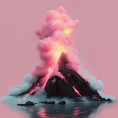 Digital Pink Volcano