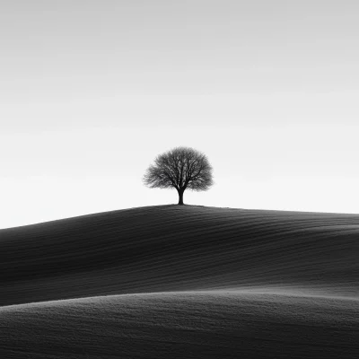 Minimalist Black and White Landscape