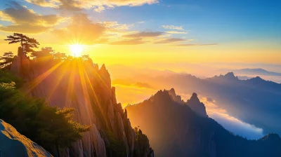 Sunrise at Mount Huangshan