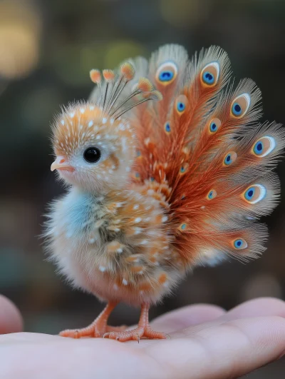 Colorful Peacock in Palm