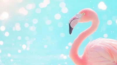 Elegant Flamingo by the Lagoon