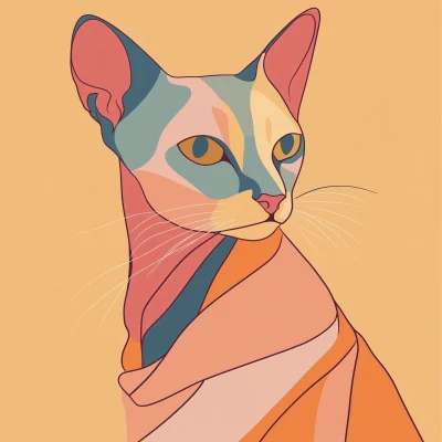 Arabian Mau Cat Illustration