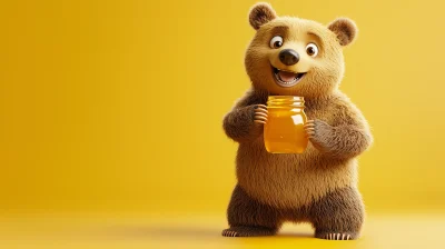 Bear with Honey Jar