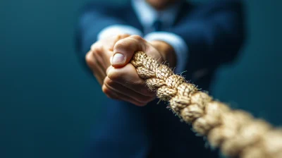 Businessman in Tug of War