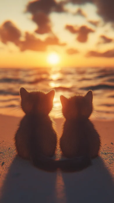 Kittens at Sunset